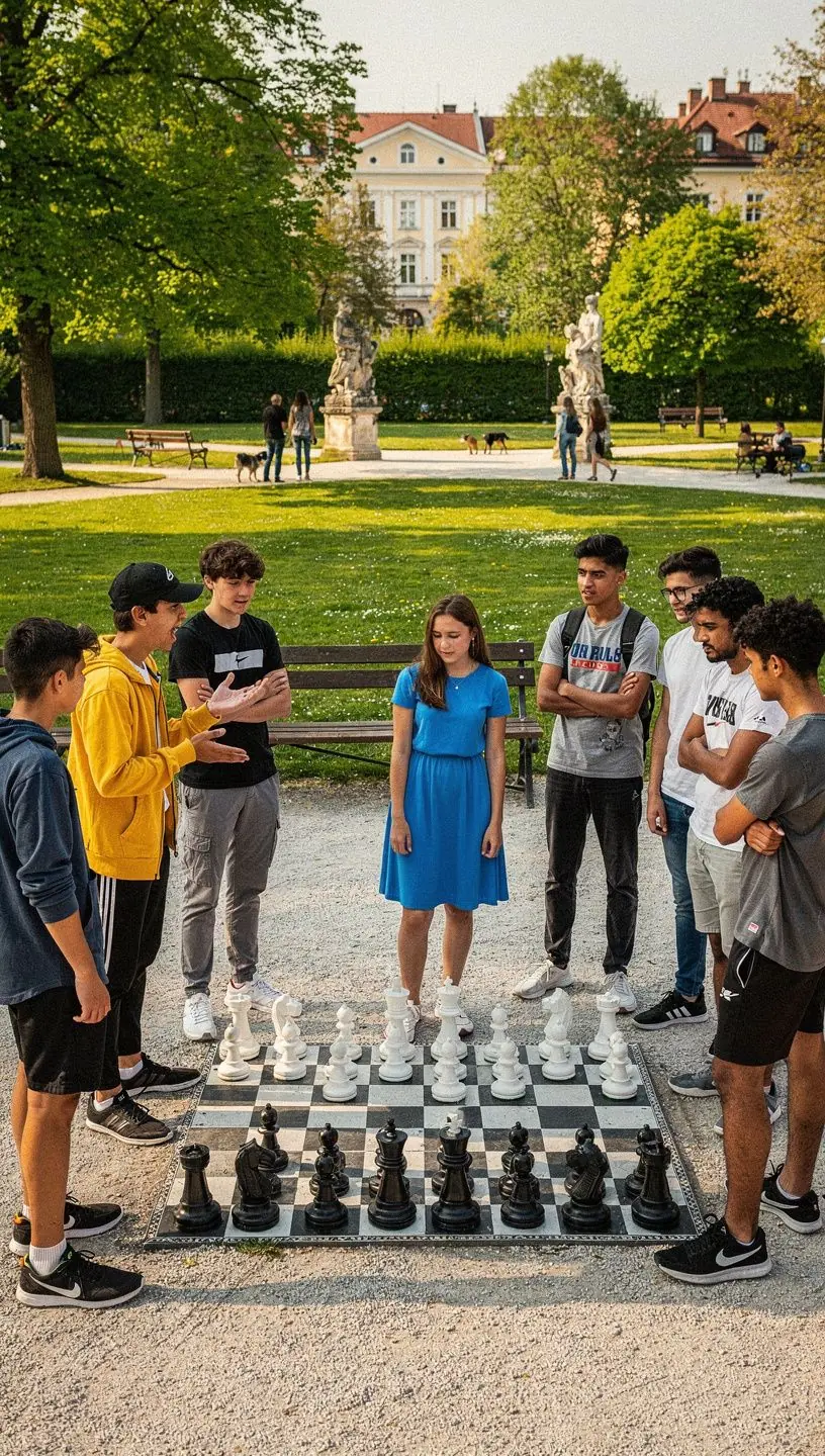 Ein Schachbrett mit strategisch platzierten Figuren, das die Eröffnungstaktiken eines Schachmeisters zeigt.